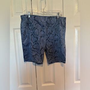 Athletic Works Blue Snake Print Biker Shorts